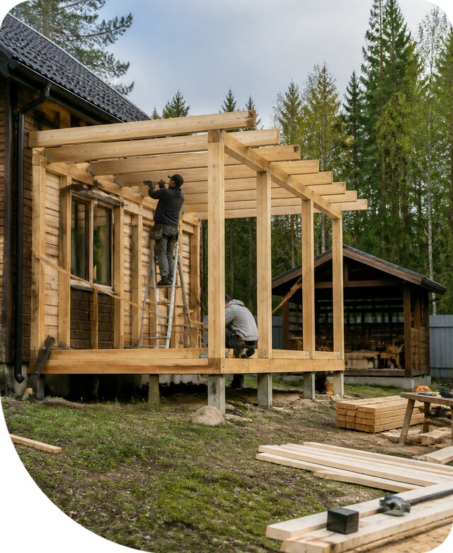 Строительство пристроек и построек на участке в Кинешме