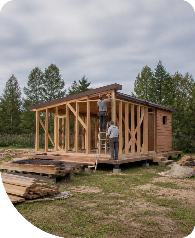 Строительство домика с хозблоком под ключ в Кинешме
