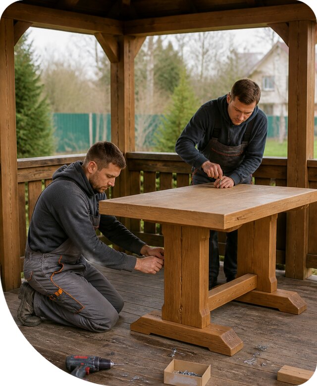 Изготовление столика для беседки под заказ в Кинешме